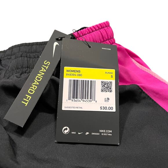 Nike Dri-Fit Black Pink Standard Fit 4" Running Shorts Womens Size Small NWT - Picture 7 of 9